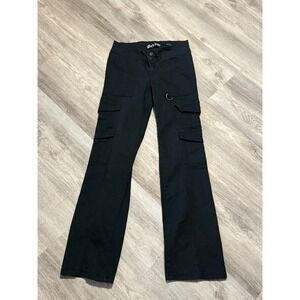 Girl ish Black Low‎ Rise Cargo Boot Cut Pants Women's Size 5 27